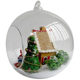 Mini White Christmas DIY Glass Ball House Series