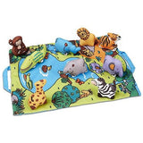 Melissa & Doug Take-Along Folding Wild Safari Play Mat (19.25 x 14.5 inches) With 9 Animals