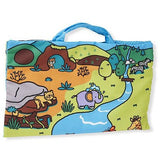 Melissa & Doug Take-Along Folding Wild Safari Play Mat (19.25 x 14.5 inches) With 9 Animals