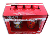 Peanuts Snoopy House and Lights Pub Glasses 2-Piece Set with Ice Tray