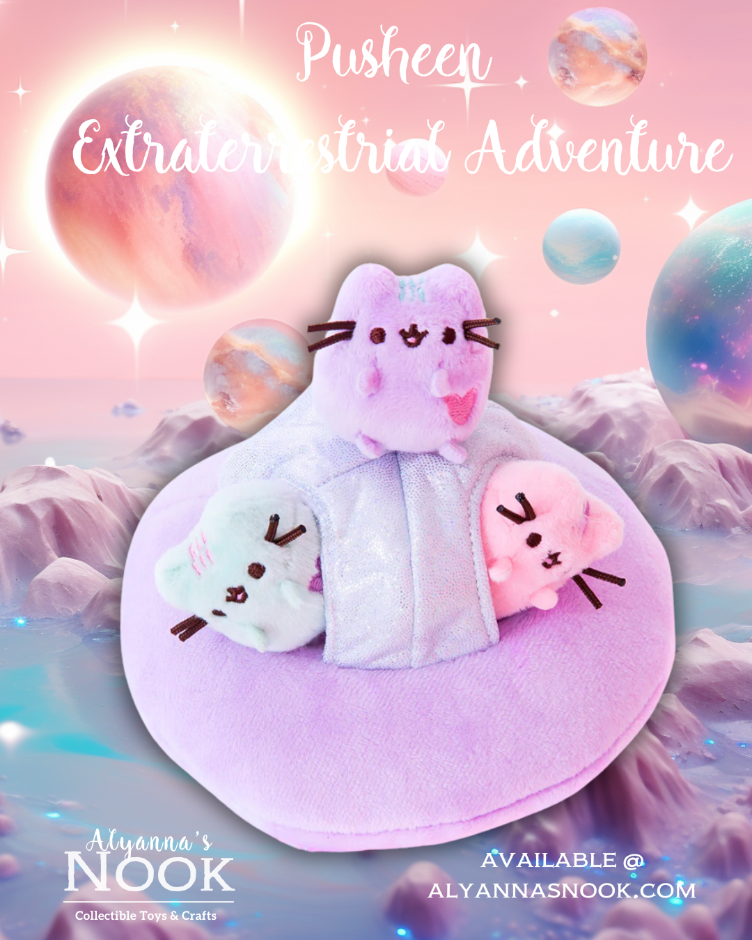 Gund Pusheen UFO Pastel Plushie Collector Set