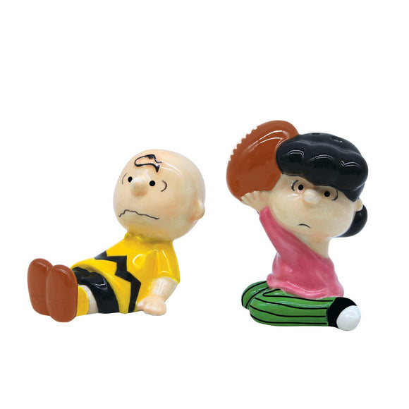 Peanuts Charlie Brown and Lucy Salt and Pepper Shaker Set By Enesco