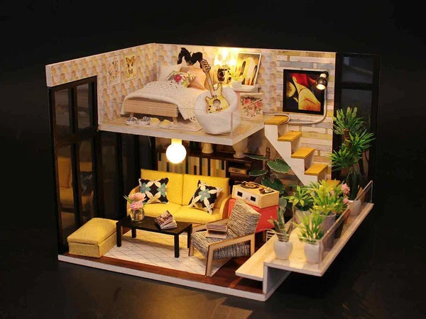 Cynthia's Holiday Wooden DIY Miniature Dollhouse Kit