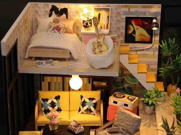 Cynthia's Holiday Wooden DIY Miniature Dollhouse Kit