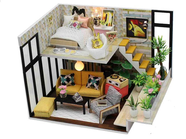 Cynthia's Holiday Wooden DIY Miniature Dollhouse Kit