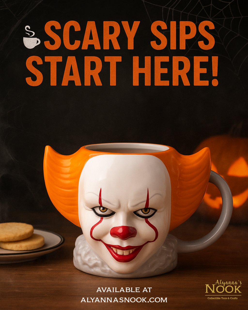 IT Pennywise Ceramic 3D Sculpted Mug – 20 oz Horror Collectible Cup