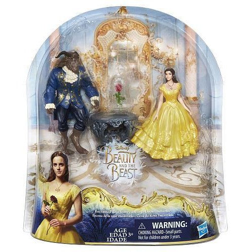Disney Beauty and the Live Action Beast Enchanted Rose Scene Doll Set - Belle and Beast Live Action