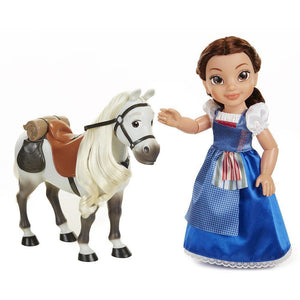 Disney Beauty and the Beast Belle Blue Dress Doll With Horse - Brunette