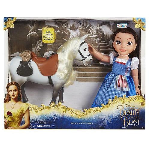 Disney Beauty and the Beast Belle Blue Dress Doll With Horse