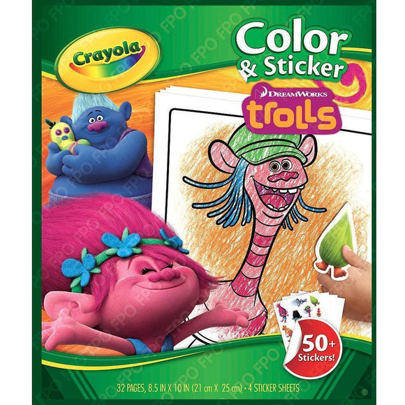 Crayola DreamWorks Trolls Color & Sticker Book
