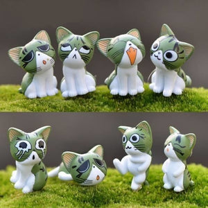 Green Cats Set of 9