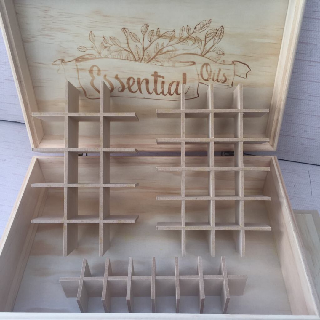 Wooden Essential Oil Organizer Storage Box (55 various bottle size)