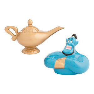 Aladdin Genie and Lamp Sculpted Ceramic Salt & Pepper Set