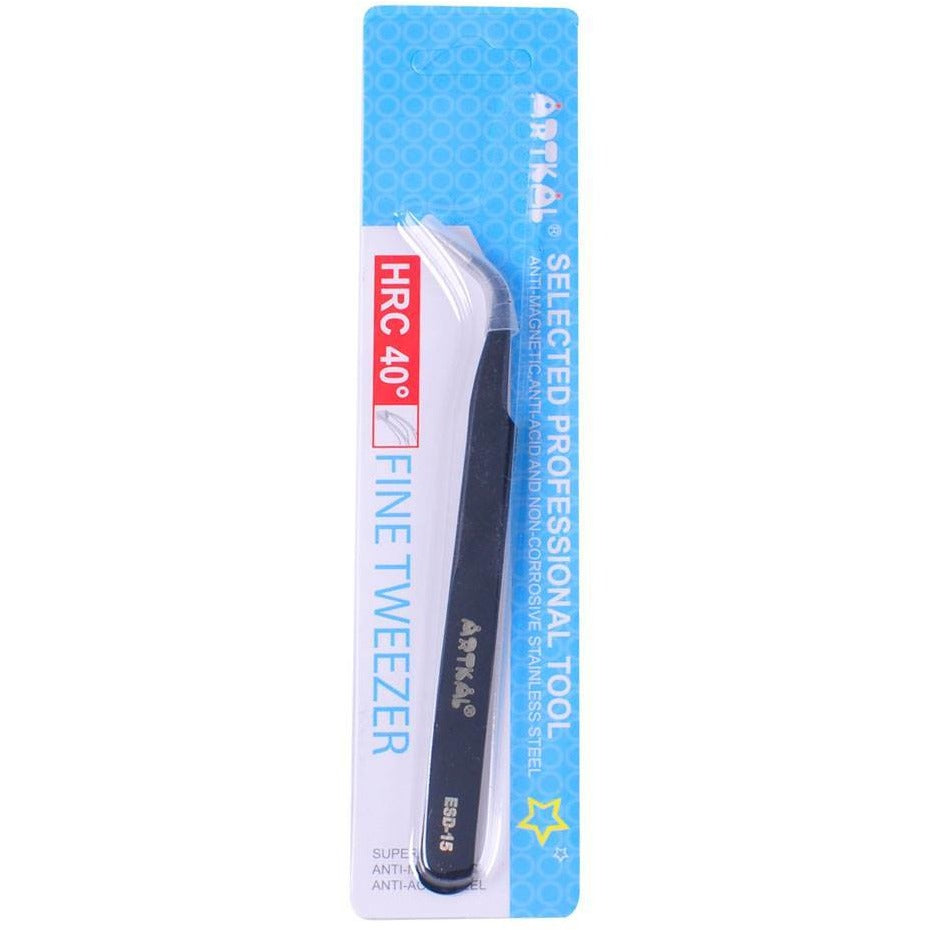 Artkal Black Stainless Tweezer - Elbow