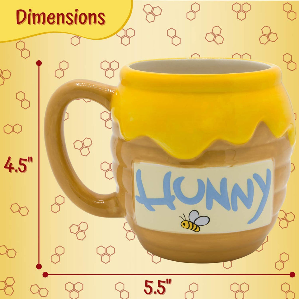 Winnie the Pooh Hunny Pot Ceramic 3D Sculpted Mug