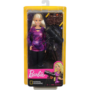 Barbie Astrophysicist Blonde Doll with Telescope and Star Map, Inspired by National Geographic