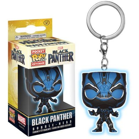 Black Panther Blue Glow Pocket Pop! Key Chain