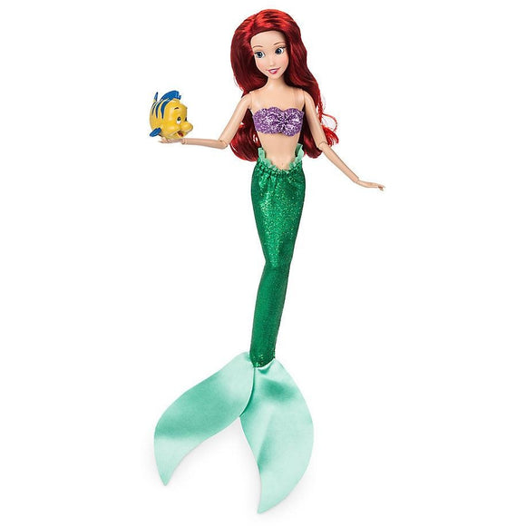 Ariel Classic Doll with Flounder Figure - 11.5