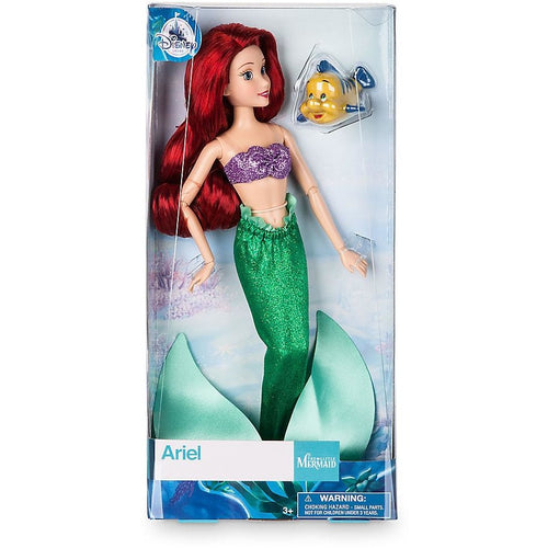 Ariel Classic Doll with Flounder Figure - 11.5"