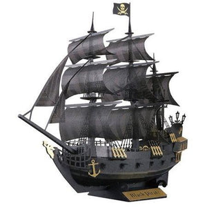Black Pirate Ship Paper Nano Model Kit