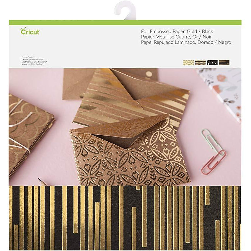 Cricut® Foil Embossed Paper - Gold/Black