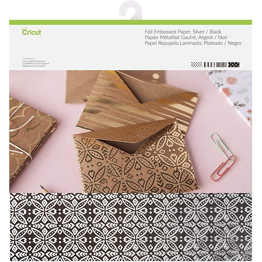 Cricut® Foil Embossed Paper - Silver/Black