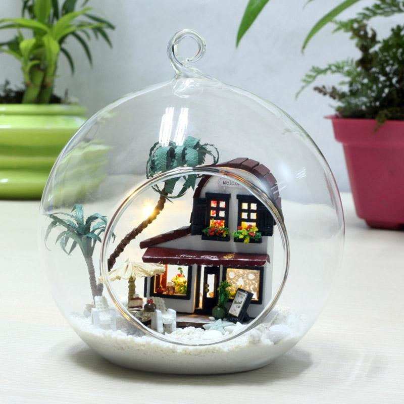 Mini Cafe House DIY Glass Ball House Series