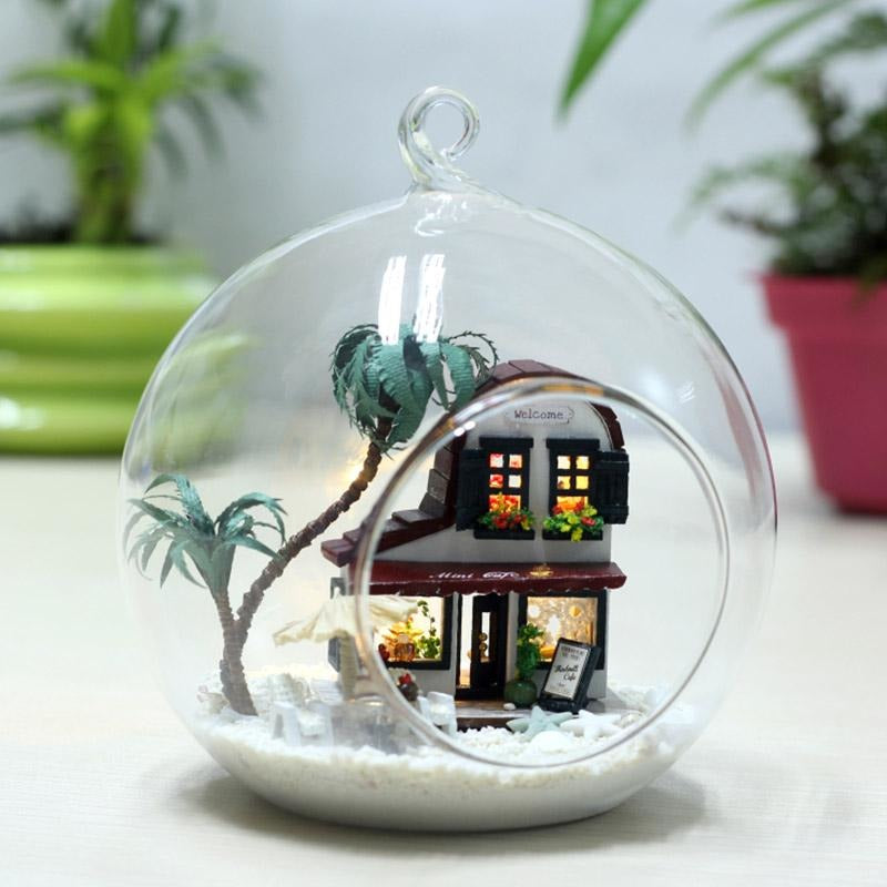 Mini Cafe House DIY Glass Ball House Series