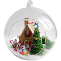 Mini White Christmas DIY Glass Ball Dollhouse Kit – 1:24 Scale with Interactive Clap-On Light