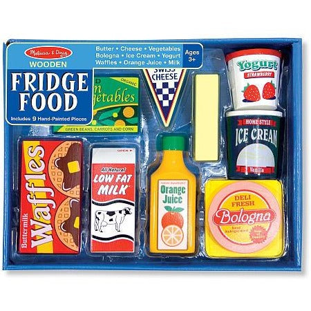 Melissa & Doug Fridge Food Wooden Play Food Set (9 pieces)