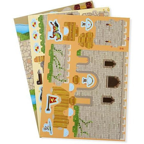 Melissa & Doug Medieval Castle 3-D Puzzle and Play Set - Dragon and Knights (100 pcs)