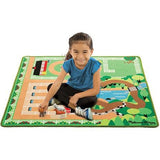 Melissa & Doug Round The Ranch Horse Activity Rug with 4 Play Horses and Folding Fence