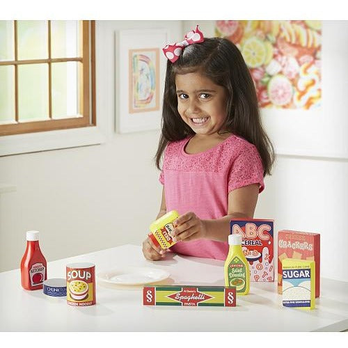 Melissa & Doug Wooden Pantry Products Play Food Set (9 pieces)