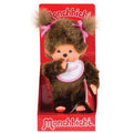 Monchhichi Girl Pink and White Bib Plush