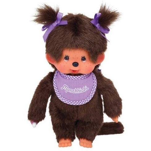 Monchhichi Girl Purple Bib Plush