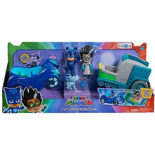 PJ Masks Cat-Car and Romeo's Lab Vehicle Set