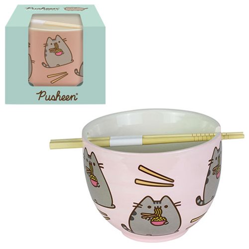 Pusheen the Cat Ramen Bowl with Chopsticks