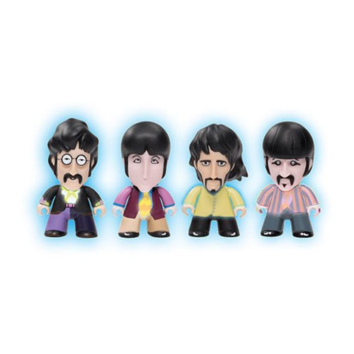 The Beatles Yellow Submarine Standard Costumes Glow-in-the-Dark 3-Inch Titan Vinyl Figure 4-Pack
