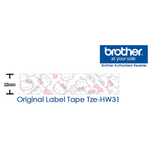 Brother PTouch Tape Cassette Hello Kitty Laminated 12 mm Black On HK Print  8m TZe-HW31