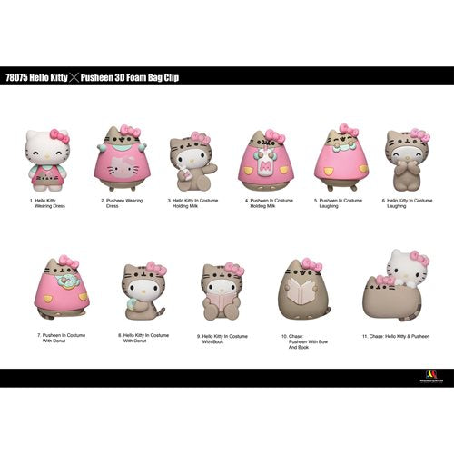 Hello Kitty Pusheen 3D Foam Bag Clip (SOLD SEPARATELY)