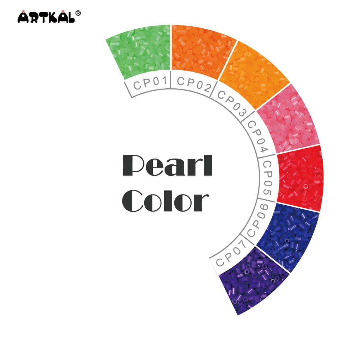 Artkal Fuse Beads 2.6 mm Pearl 1000 pieces (7 Variants)